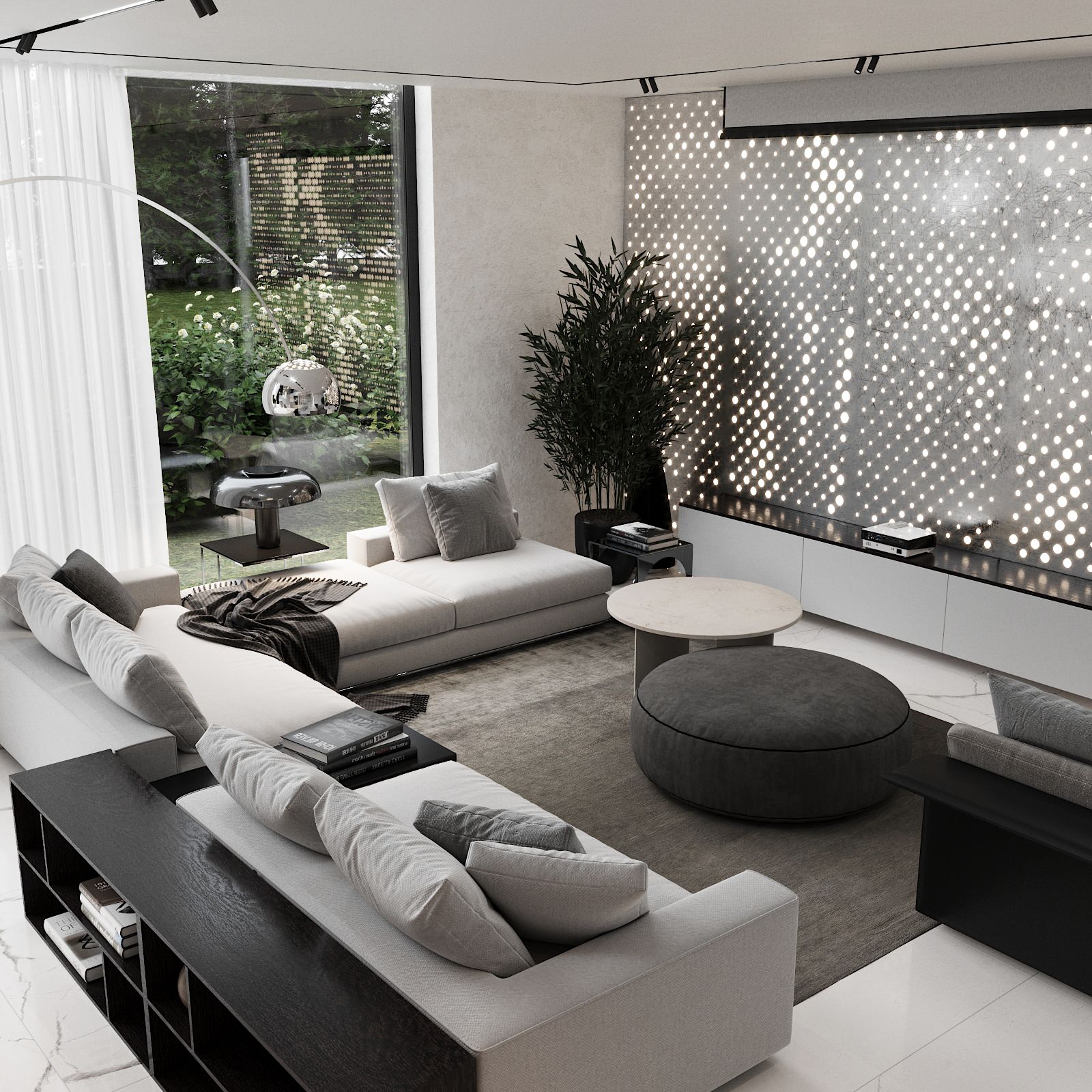 Обложка проекта: Минималистичная гостиная в современном доме.