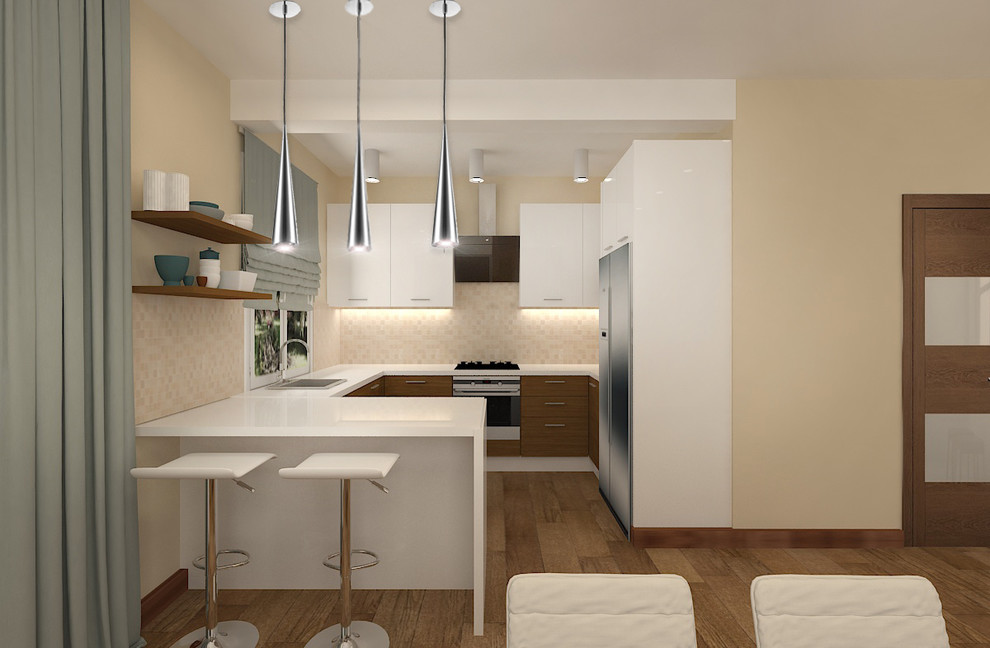 Дизайн кухни-гостиной в современном стиле