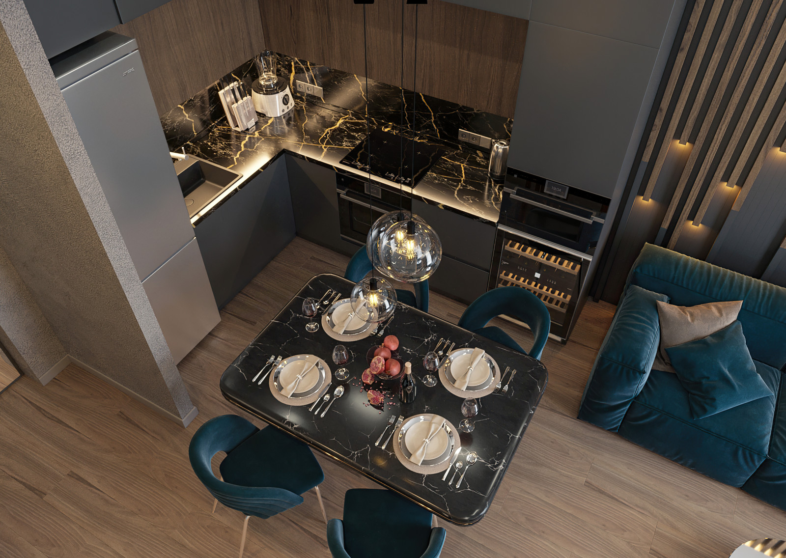 3D визуализация. Квартира в Москве, 73 м2