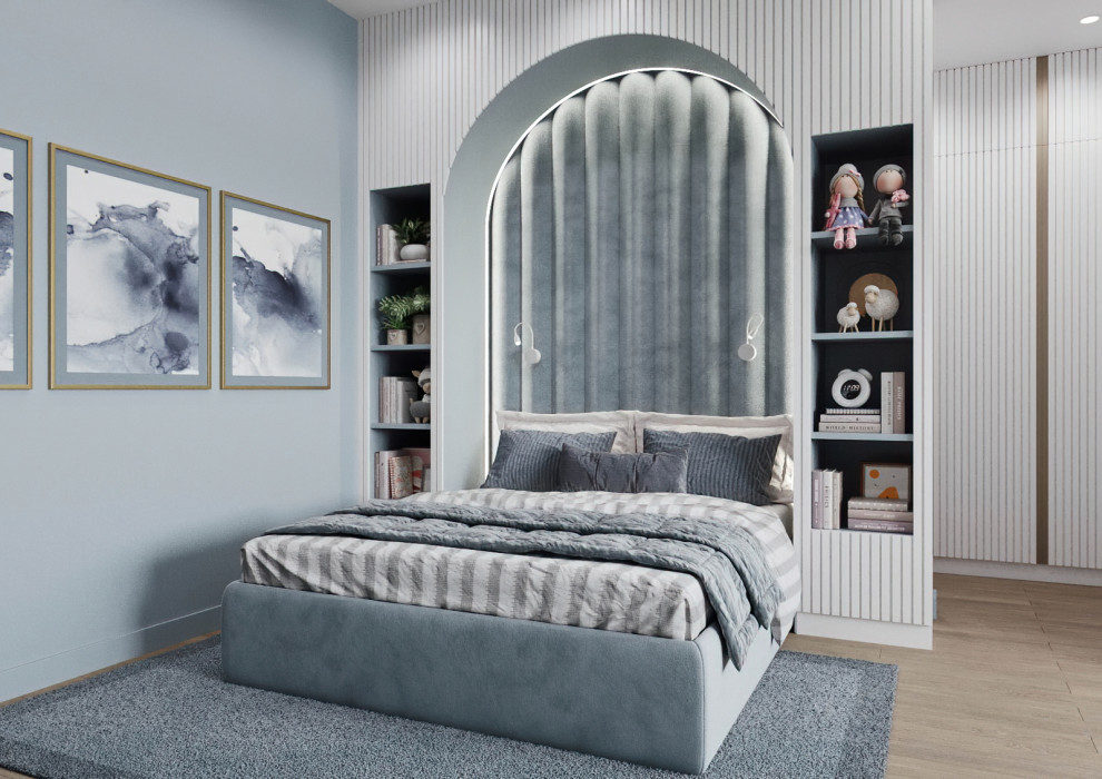 Обложка проекта: ДЕТСКАЯ ДЛЯ ДЕВОЧКИ ПОДРОСТКА В ГОЛУБЫХ ТОНАХ