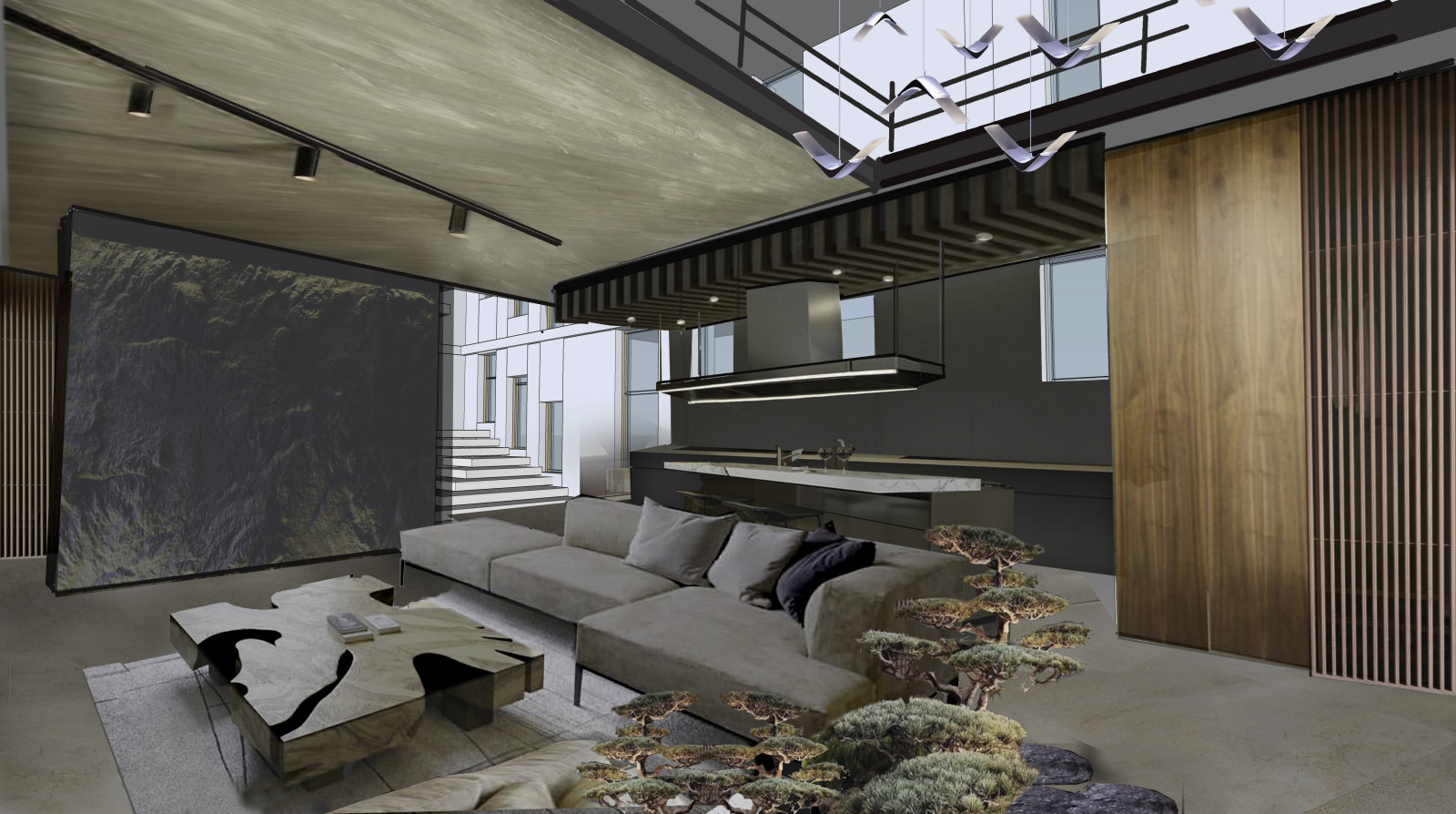 Концепция интерьера загородного дома на берегу Финского залива