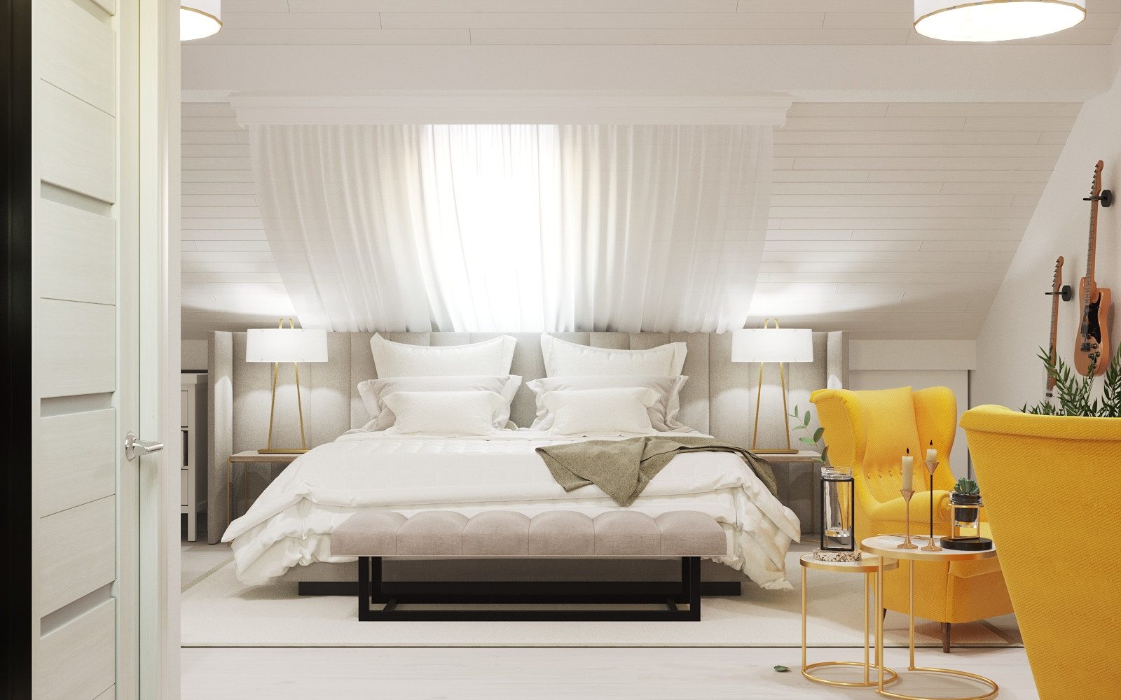 Спальня на мансардном этаже