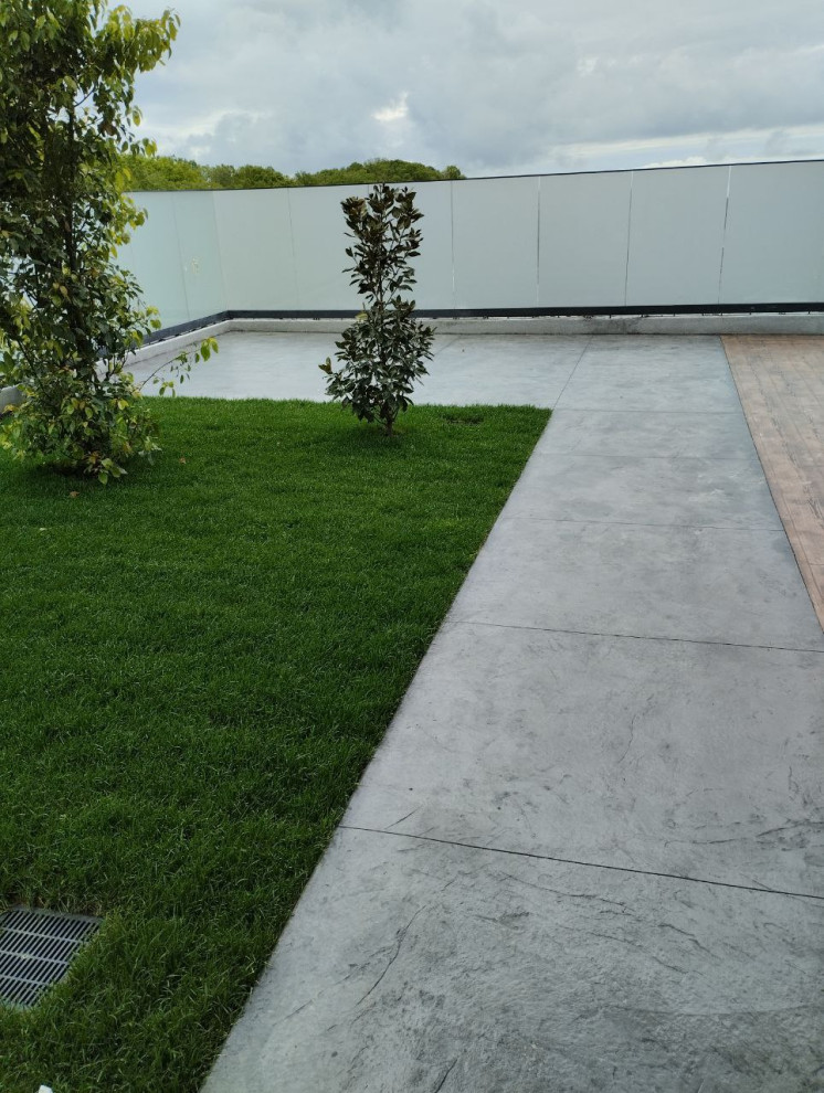 Печатный бетон, рисунок Итальянский сланец в комбинации с Доской