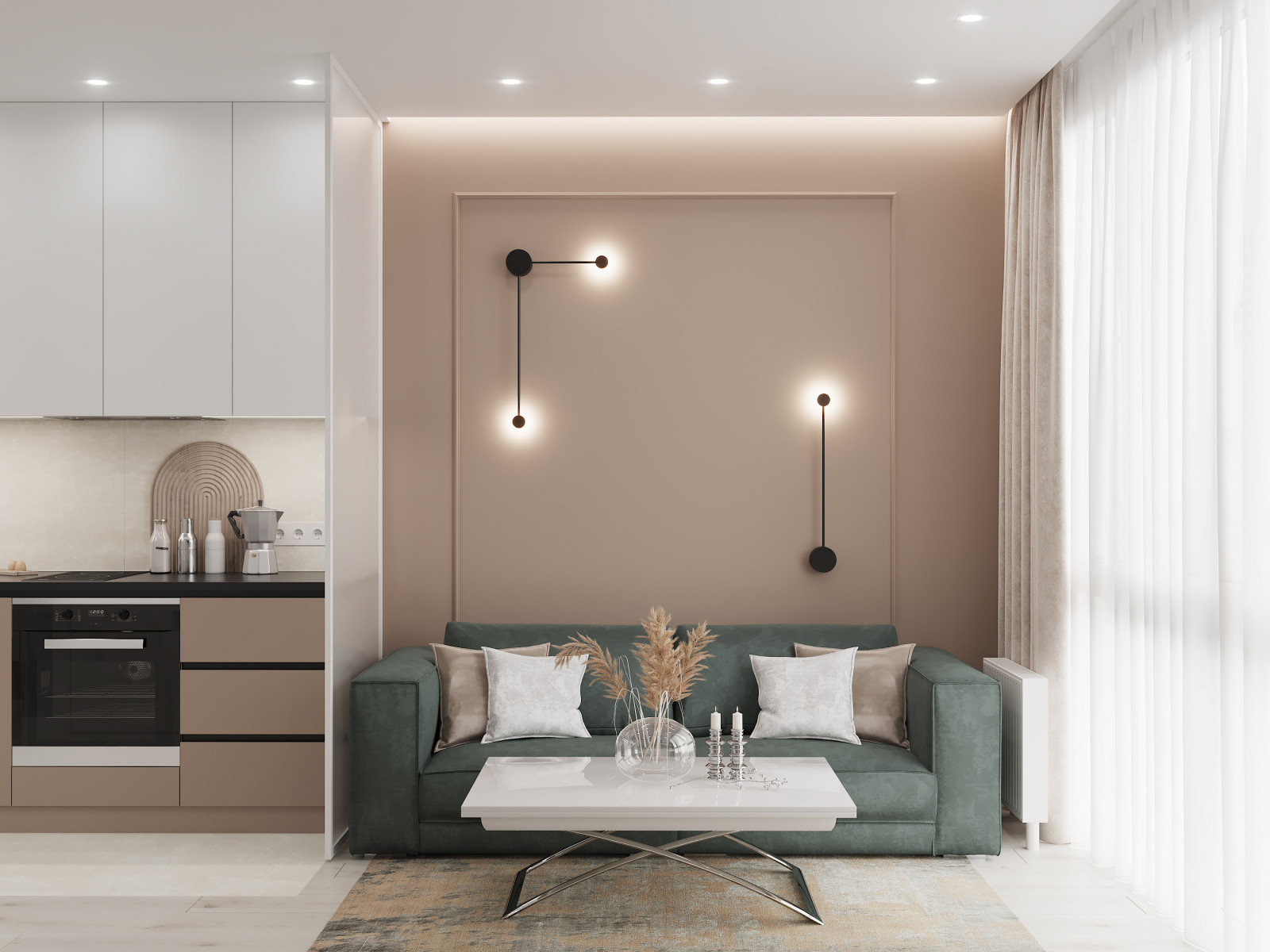 Обложка проекта: Современная квартира-студия в пастельных тонах