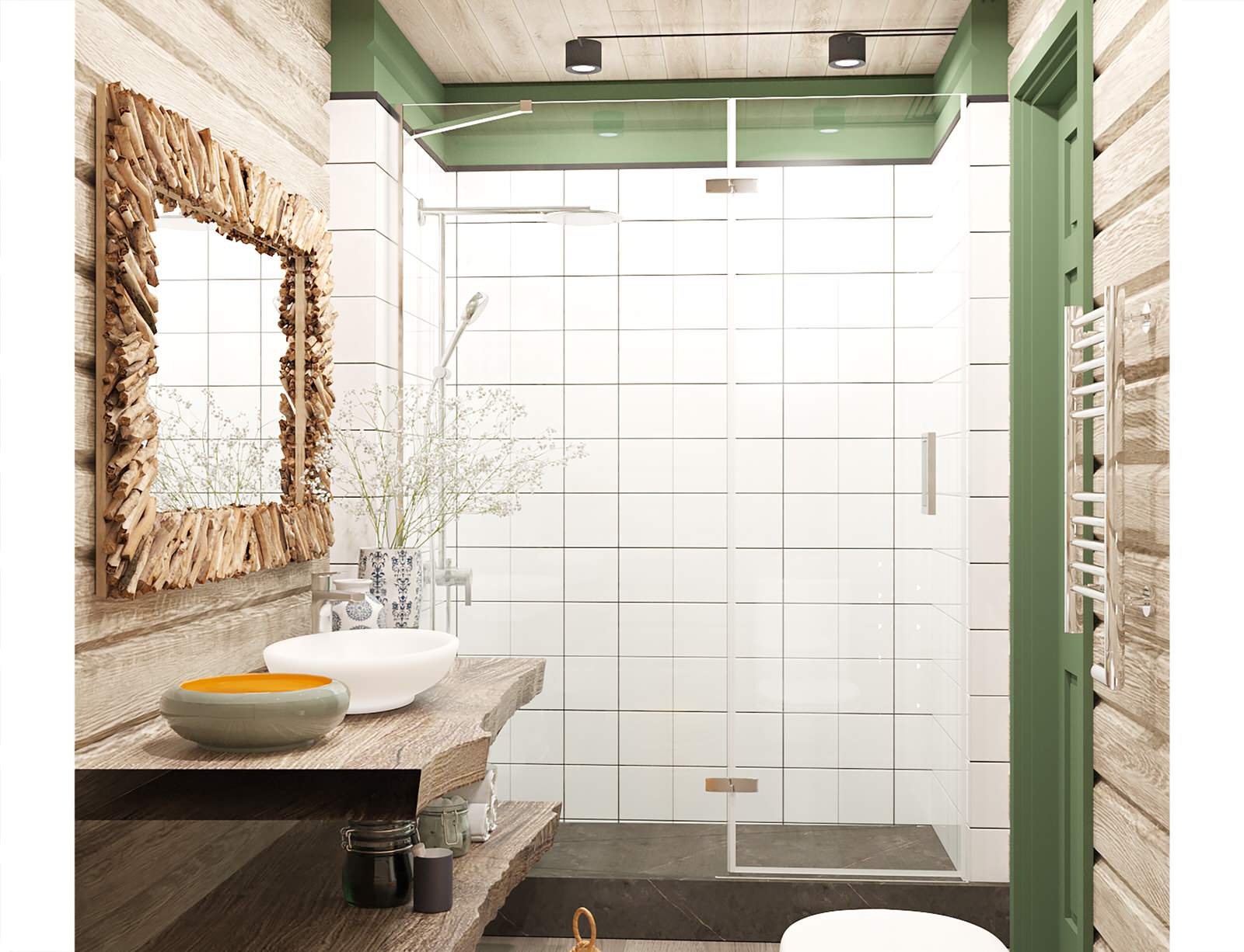 Брусовый дом выходного дня в Кантри стиле