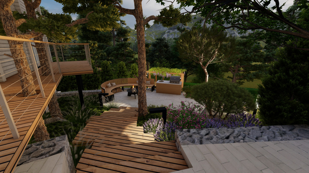 Сад: "Гармония высот и зелени"