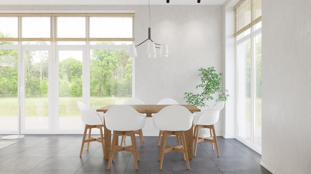 Барнхауз с мансардными окнами в серых оттенках