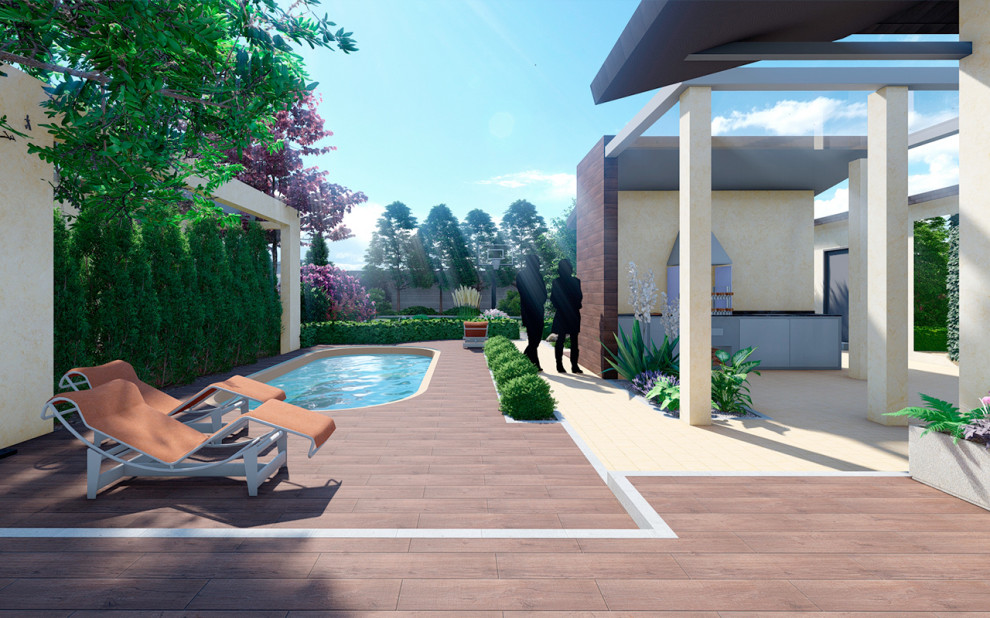 Ландшафтный дизайн частного сада в г. Волжский