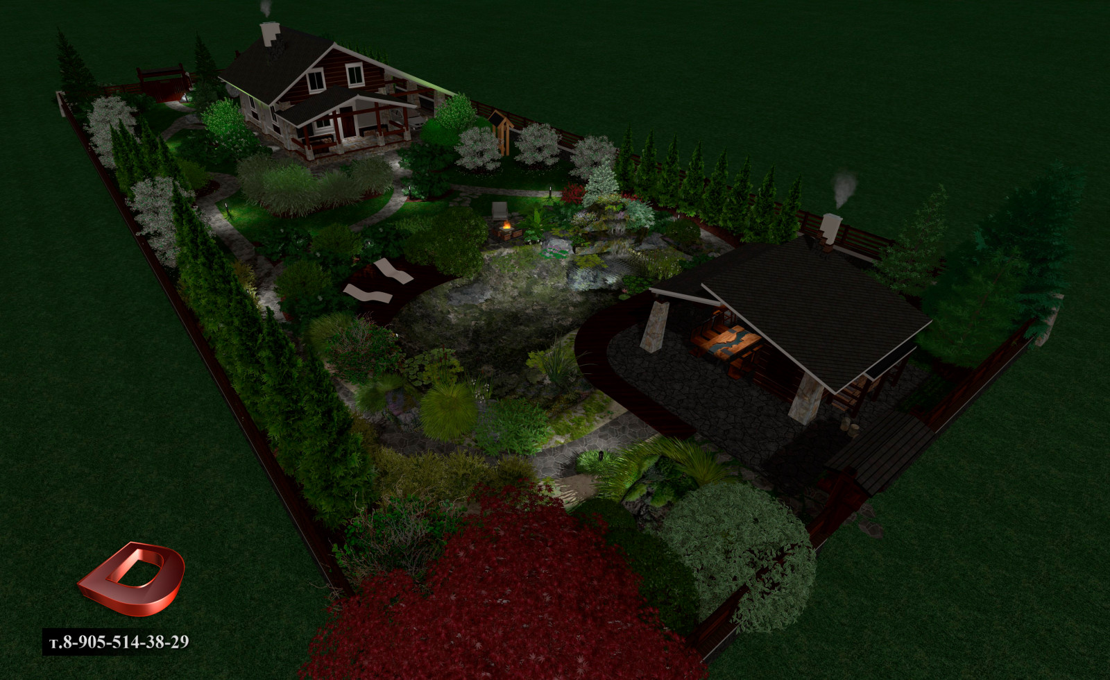 Проект ландшафтного дизайна участка 20 соток,