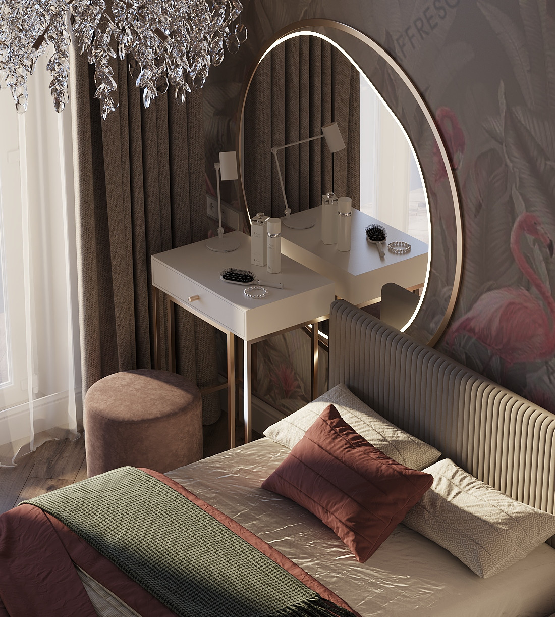 Комната для девочки. Дизайн проект квартиры в ЖК Ньютон