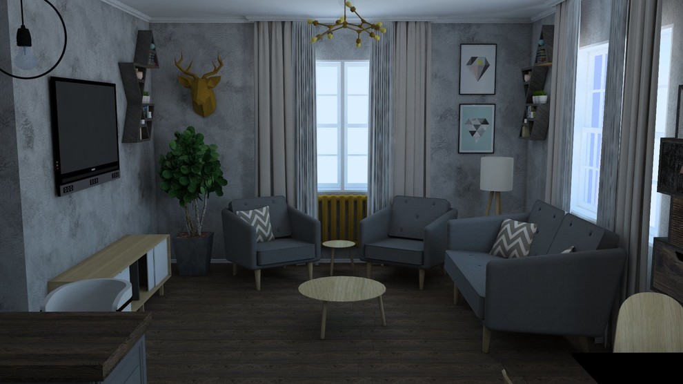 Обложка проекта: Интерьер гостинной поселок Южный