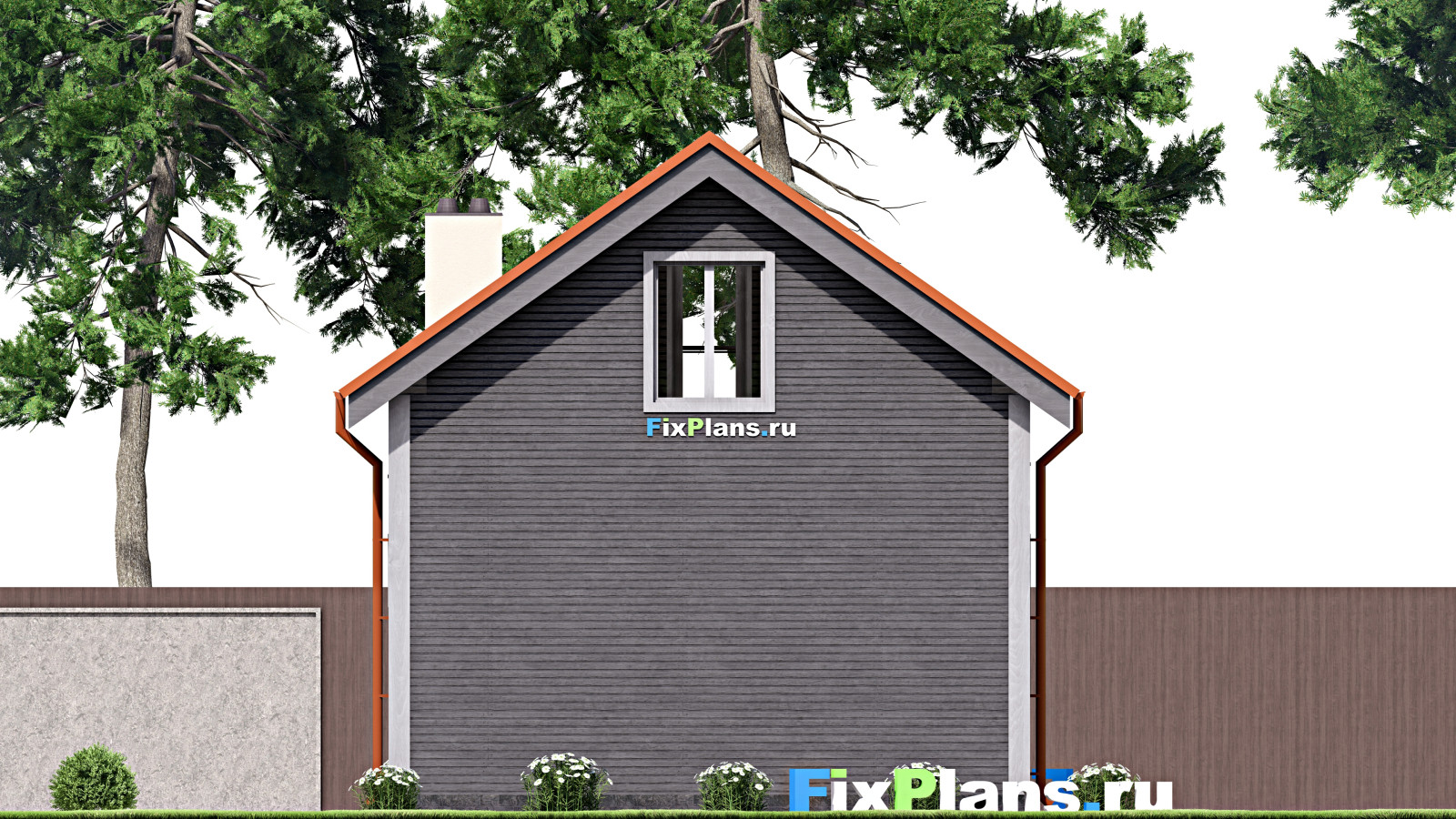 Проект дома с мансардой 7х7 м S68м2 F-15308