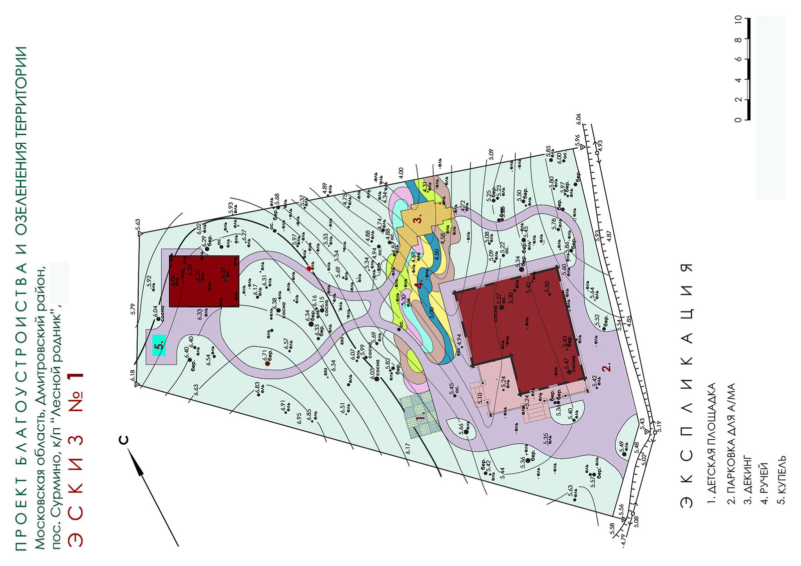 Проект ландшафтного дизайна дачного участка - Эскиз