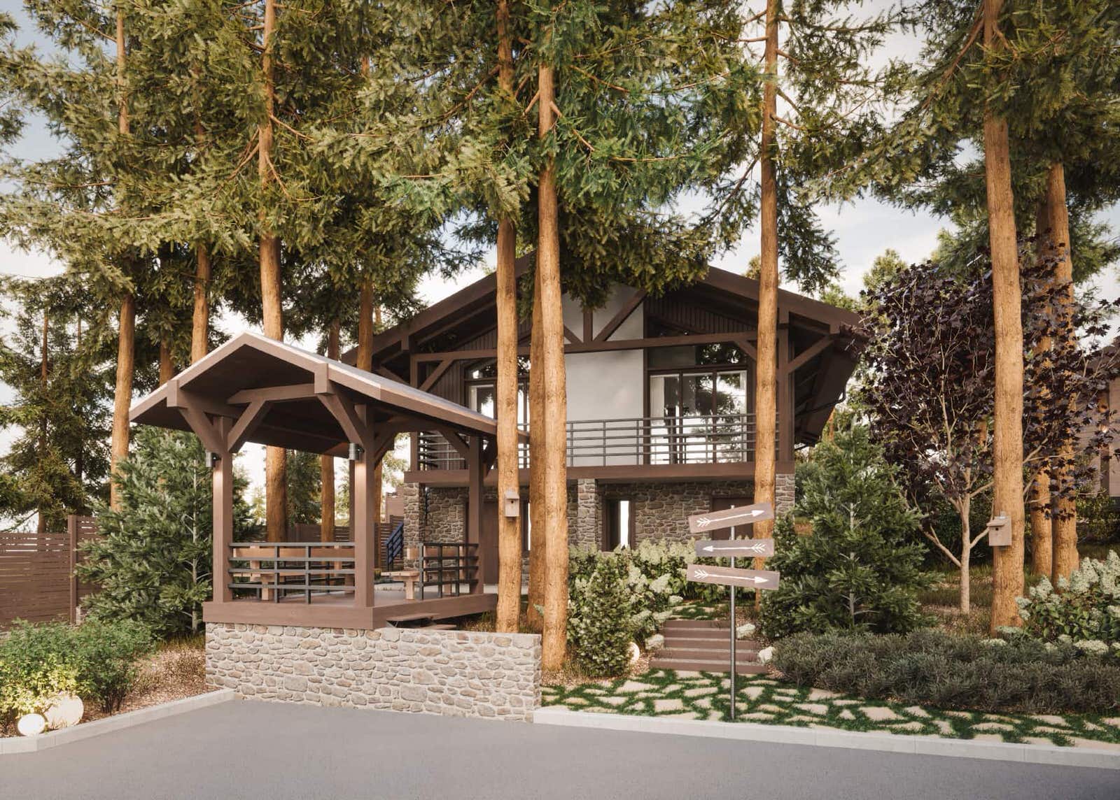 Обложка проекта: База отдыха "Лесные просторы"