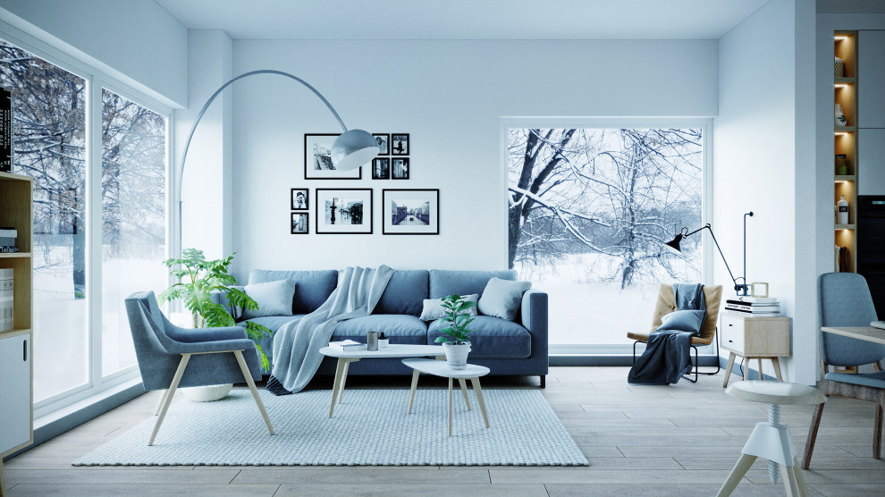 Визуализация гостинной и кухни