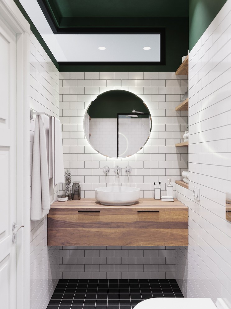 Визуализация санузла совмещенного с постирочной в "сталинке"