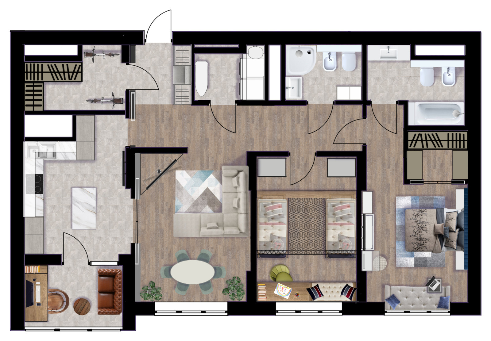 Проект интерьера квартиры ЖК Макаровский