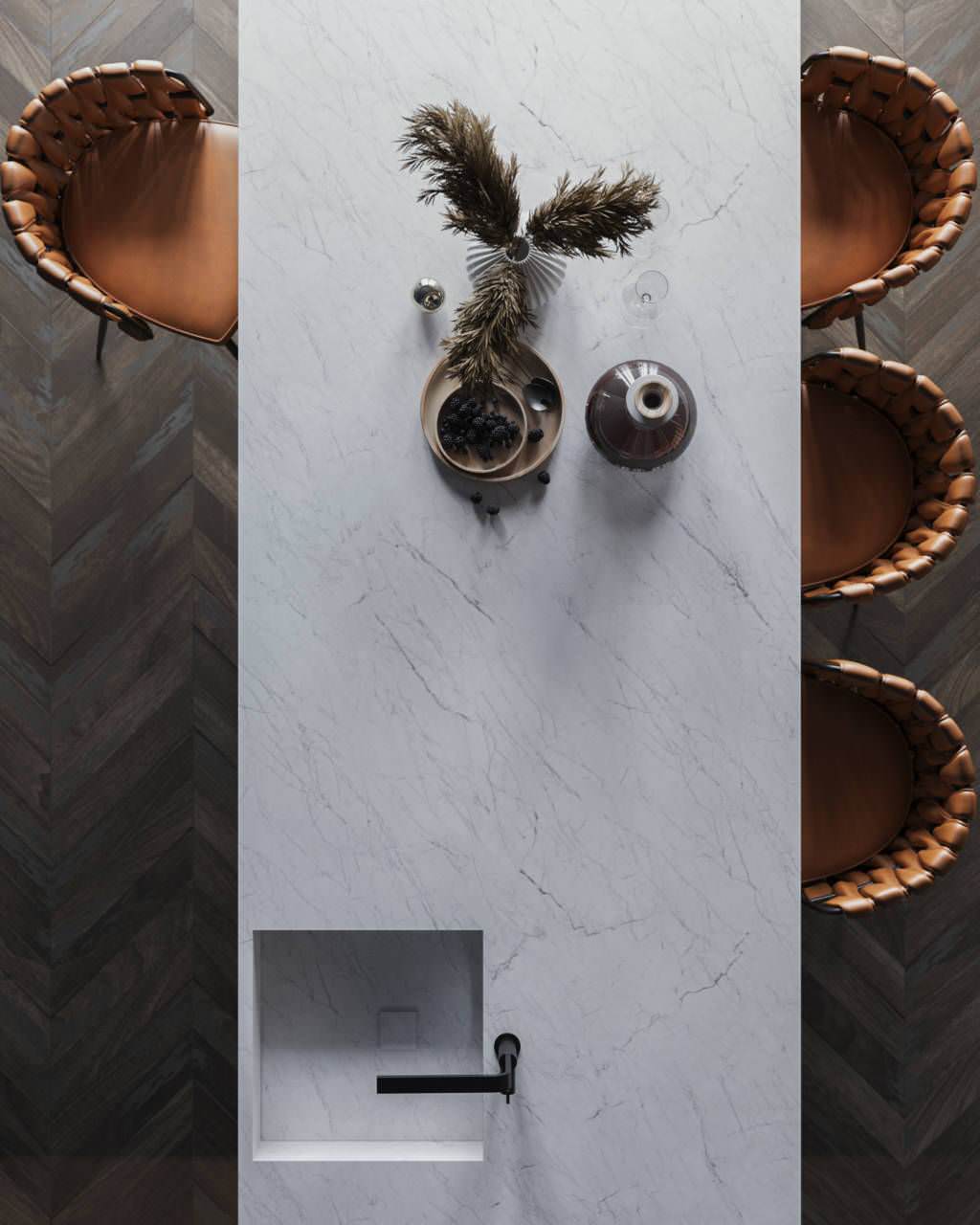 Black interior for a bachelor in St. Petersburg, 75m2