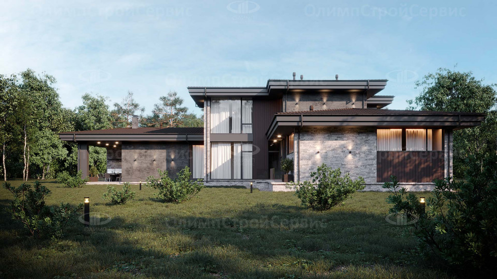 Двухэтажный дом в стиле Райта «Веллингтон»