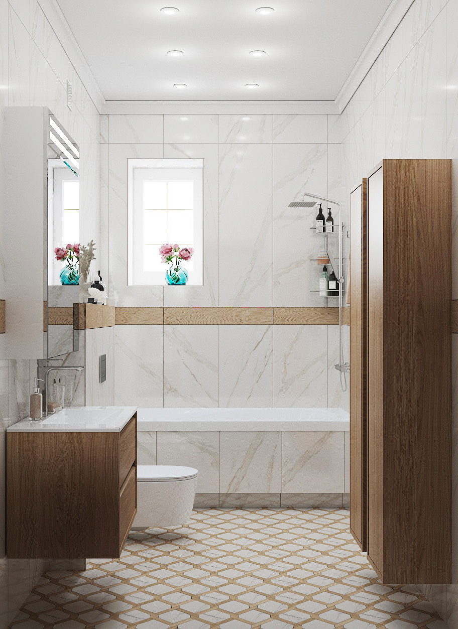 Спальня и санузел для молодой пары