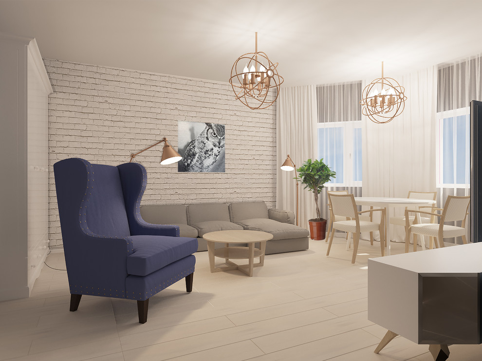 Обложка проекта: квартира в скандинавском стиле 58 кв.м.