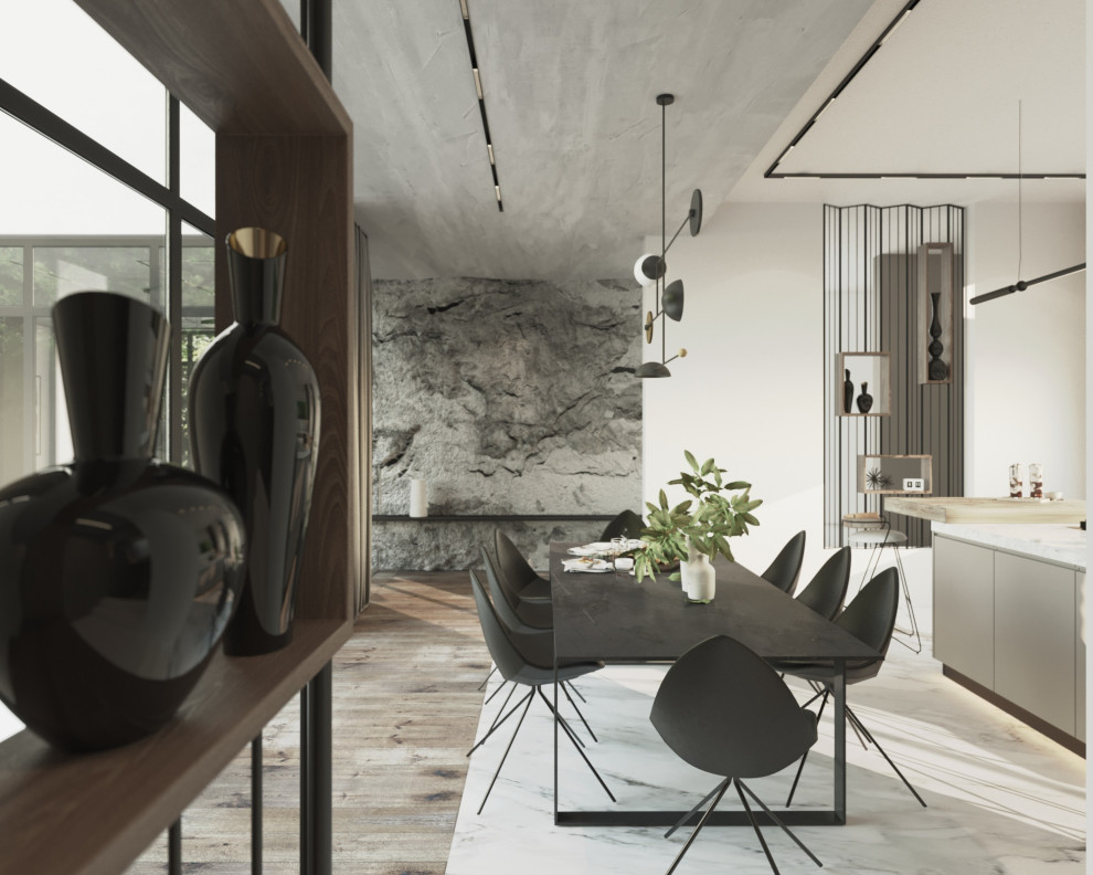 Аристократичный минимализм (кухня-столовая виллы)