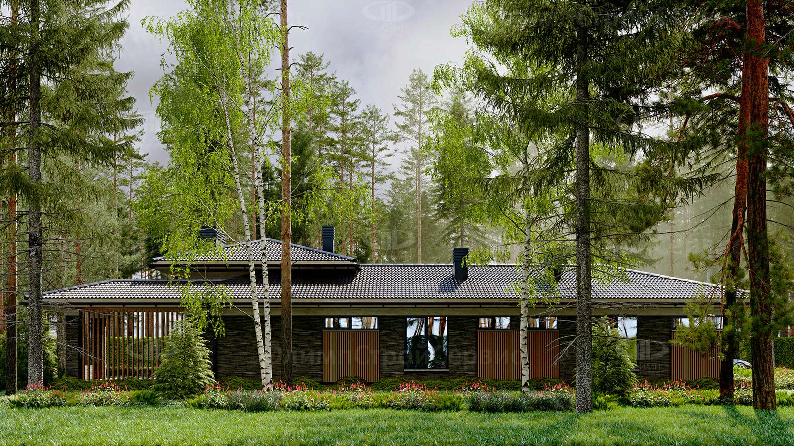 Одноэтажный дом «Фирст» с отдельно стоящей баней