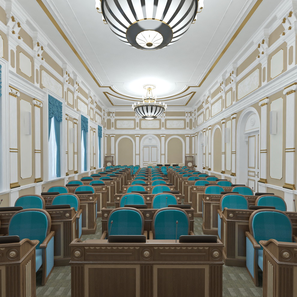 Обложка проекта: Актовый зал в здании администрации города Пермь. Городская Дума.