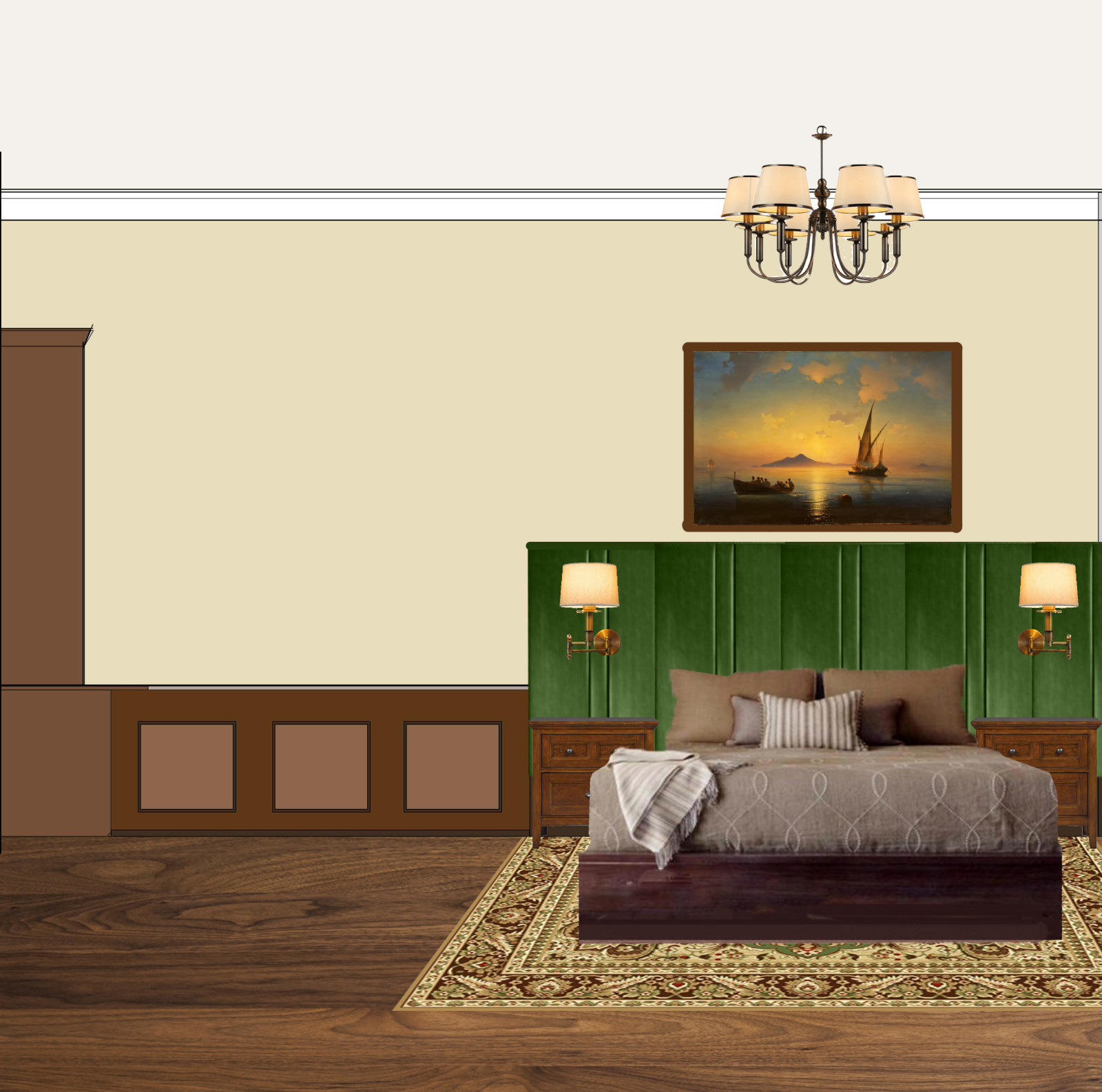 Эскизы интерьеров для коттеджа в Парк Вилл