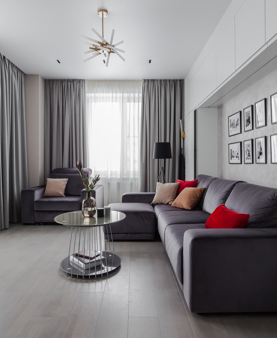 Обложка проекта: Компактная трехкомнатная квартира с круглой кроватью