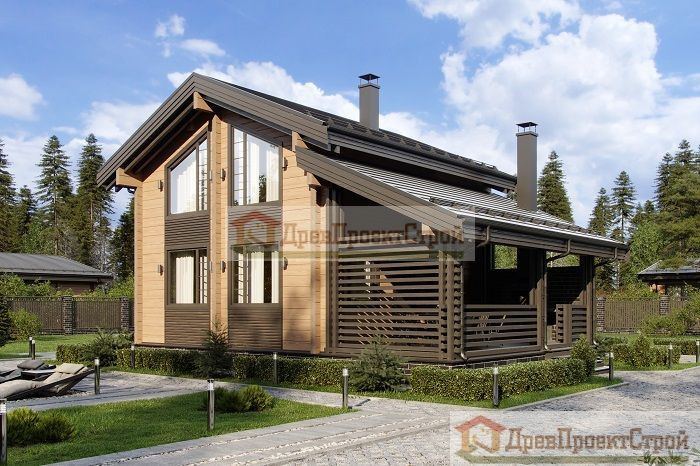 Проект бани № 159. Баня из бруса массива естественной влажности 140 х 140, 106,