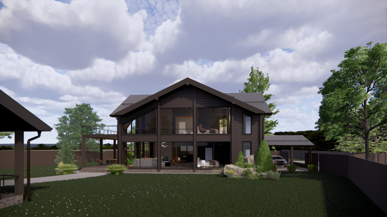 Двухэтажный дом из клееного бруса