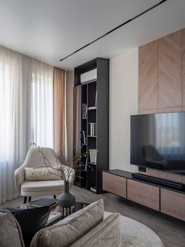 Обложка проекта: Серо-бежевый минимализм в ЖК Пушкин