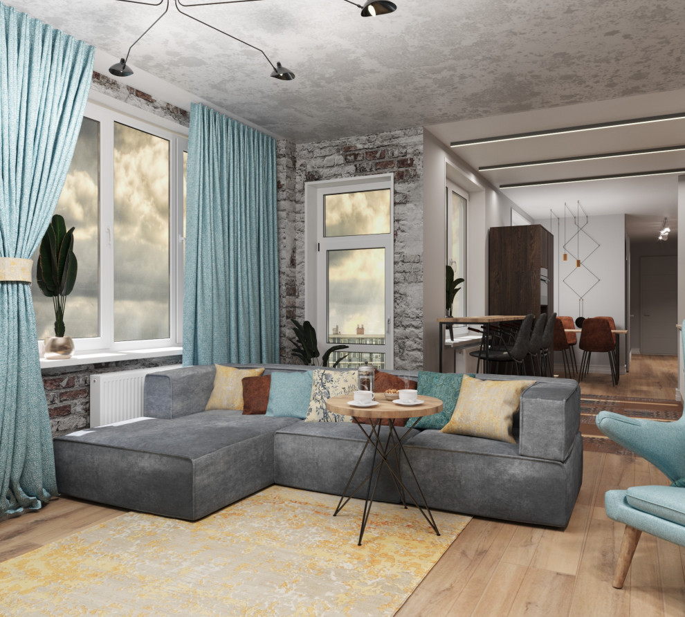 Обложка проекта: Кухня-гостиная в стиле лофт