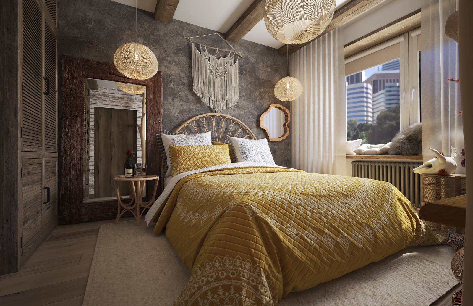 Двухкомнатная квартира. 64 кв.м. в стиле Бохо