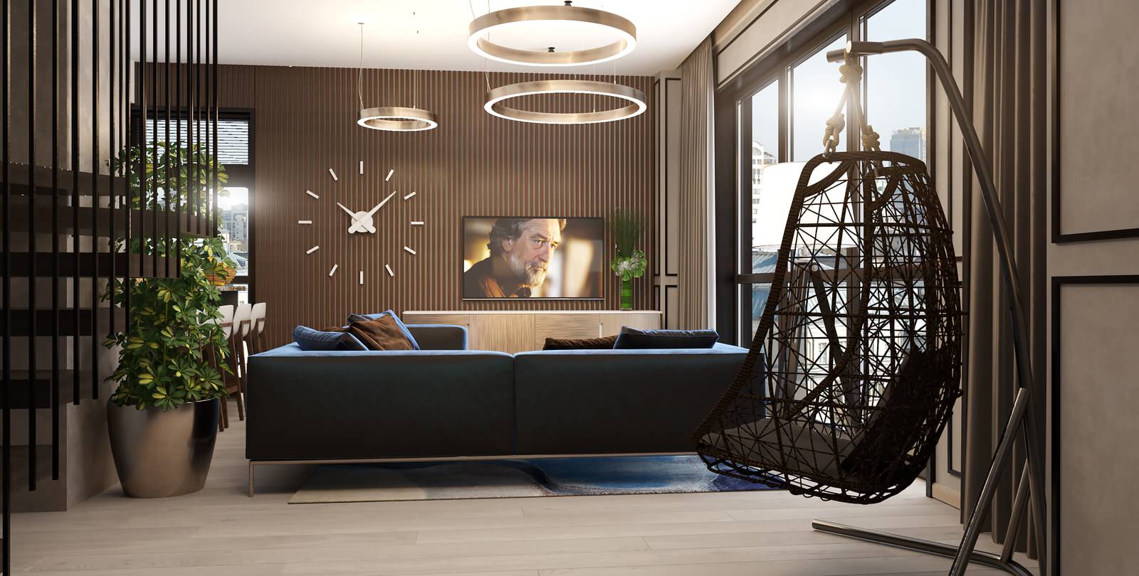 Interiors of private flat at housing complex Monodom