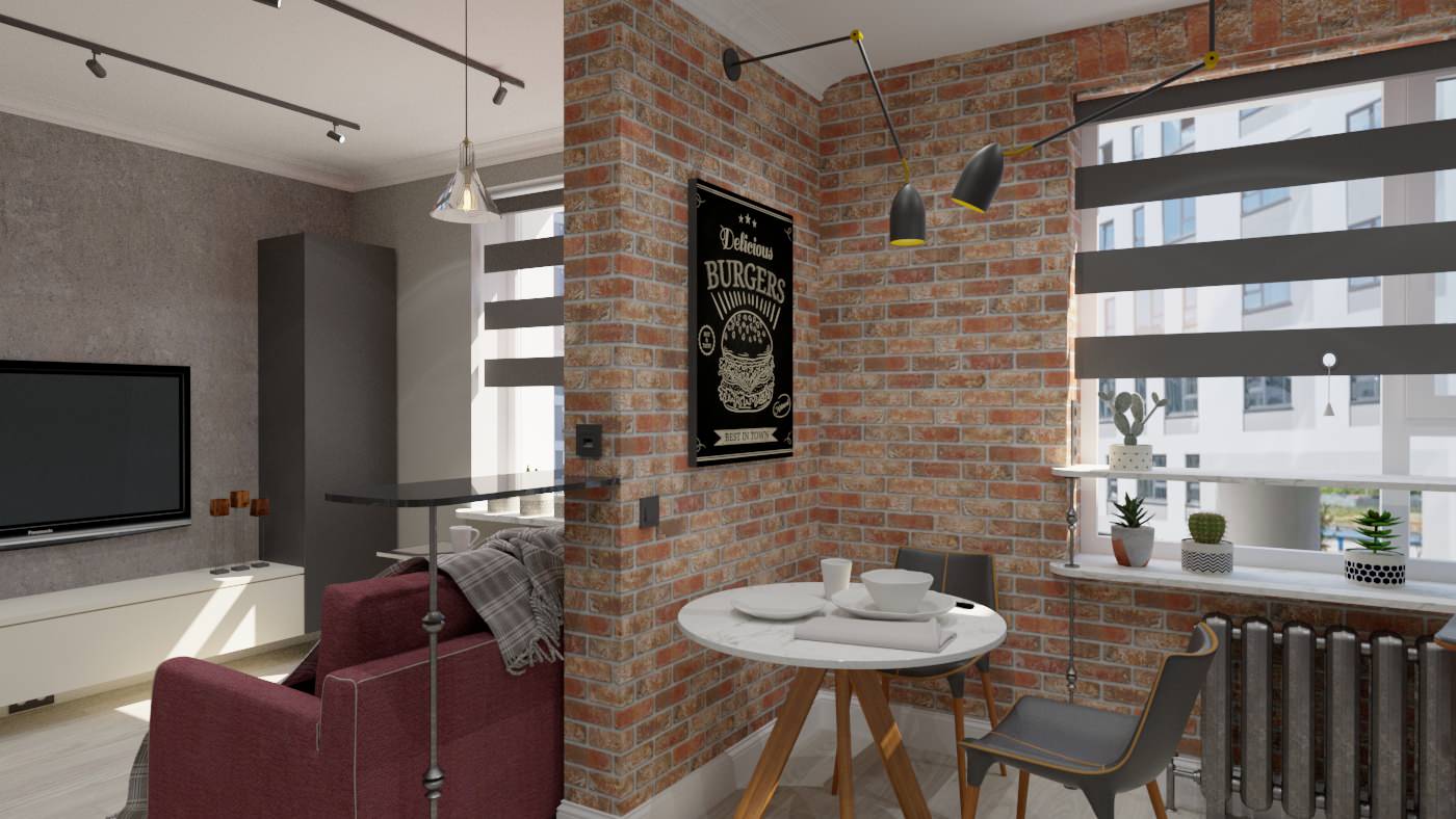 Стол и гостиная