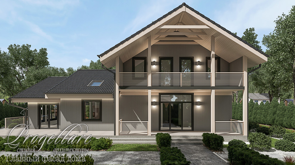 дизайн-проект загородного дома, разработка фасадов