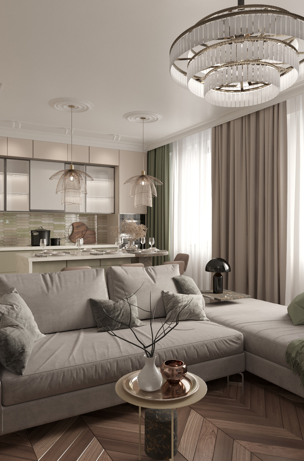 Современный  элегантный интерьер