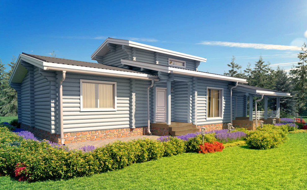 Современный дом из бревна БАЙКАЛ 176 м2