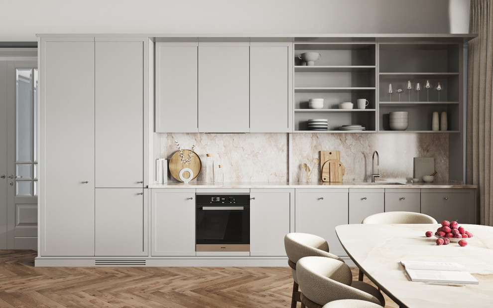 3d-визуализация кухни+гостиной