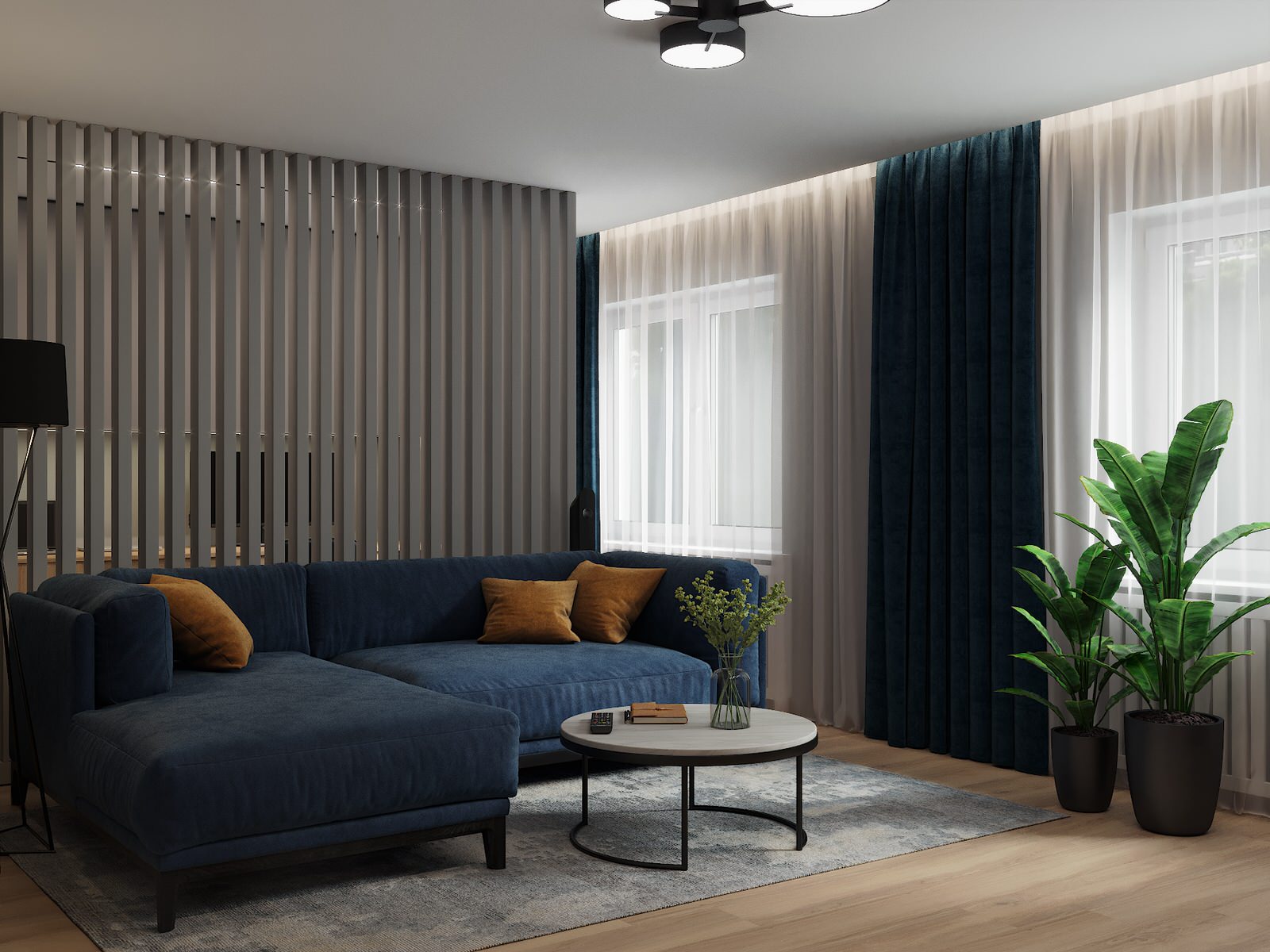 Обложка проекта: Визуализация дизайн-проекта квартиры 95 м кв, для пары с ребенком