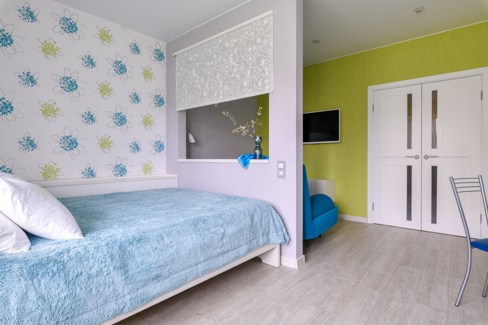 Перегородка между спальной и ТВ-зонами