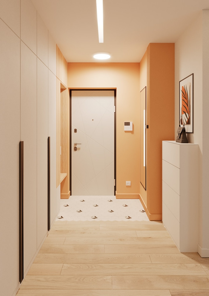 Евро однокомнатная квартира с яркими акцентами в ЖК Атмосфера