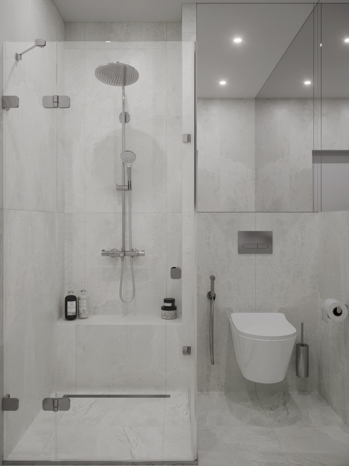 Ascetic and minimalist interior design of apartment