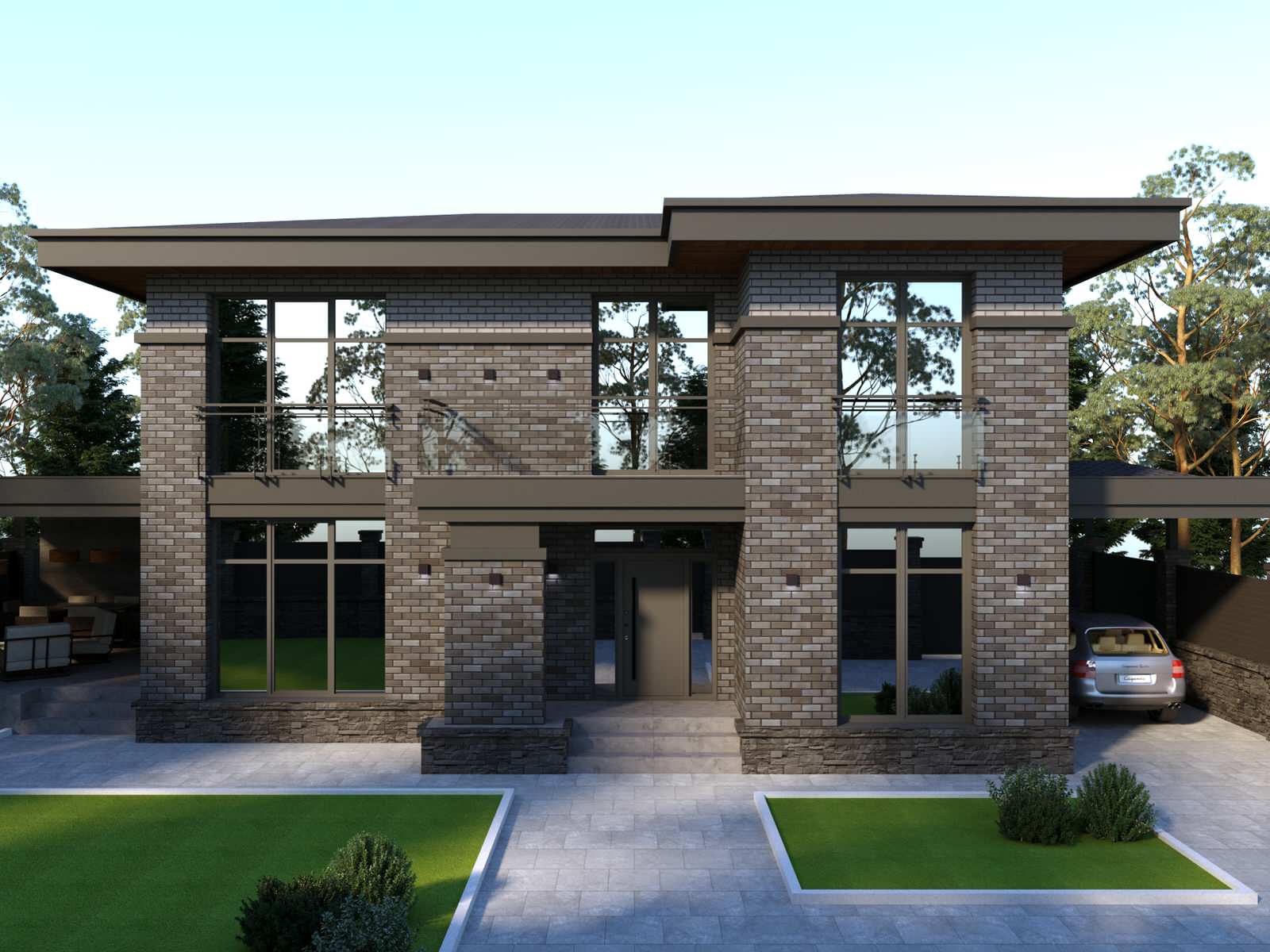 Обложка проекта: Индивидуальный жилой дом в стиле Райта