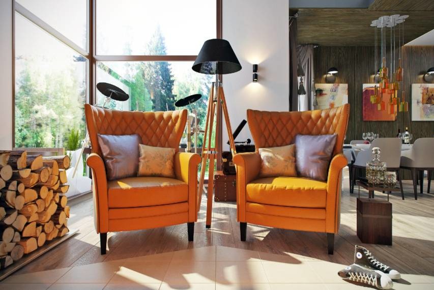 Интерьер загородного дома в Подмосковье.