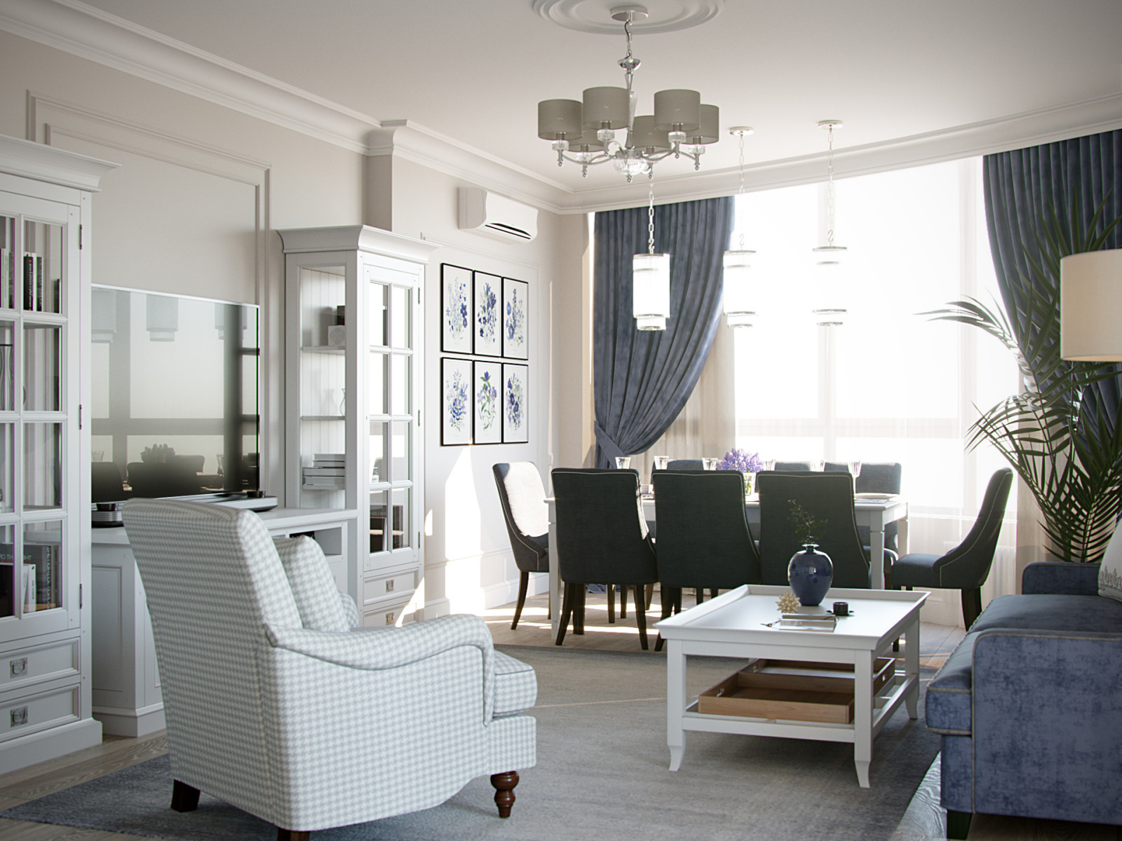 Обложка проекта: Дизайн-проект гостиной в стиле "американской классики"