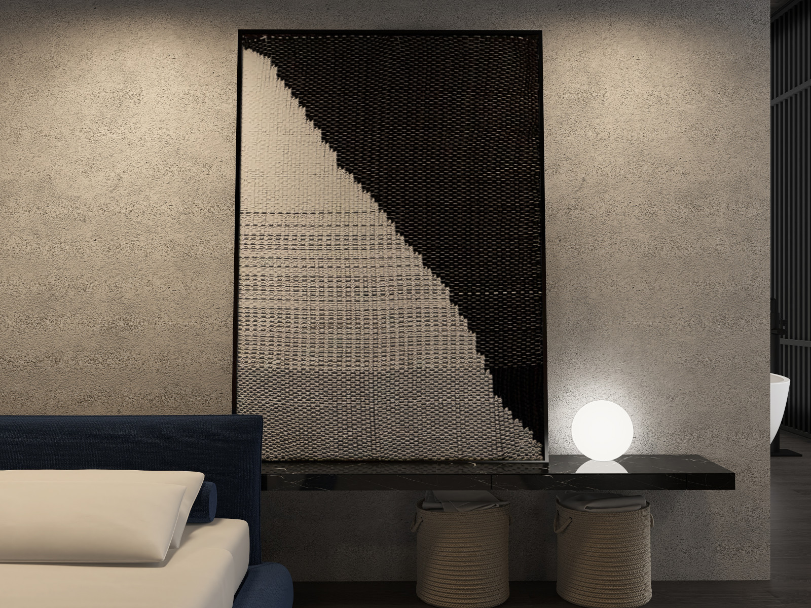 Спальня с атмосферой спокойствия интерьер мастер блока спальни с ванной