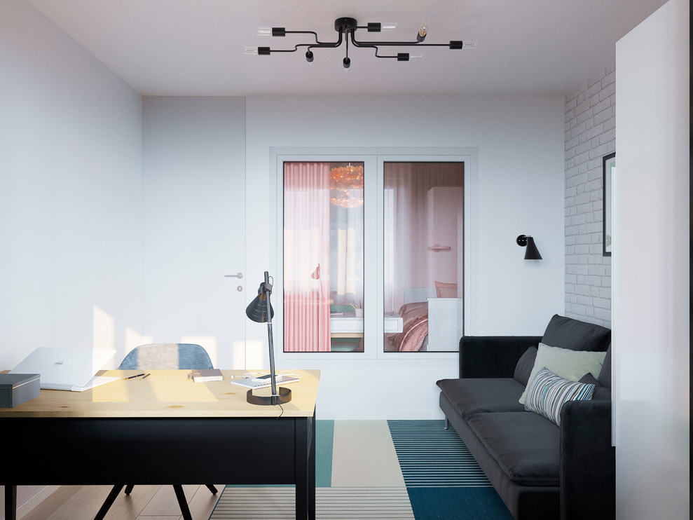 Обложка проекта: Комната для двух подростков - сестры и брата. 3D визуализация проекта.